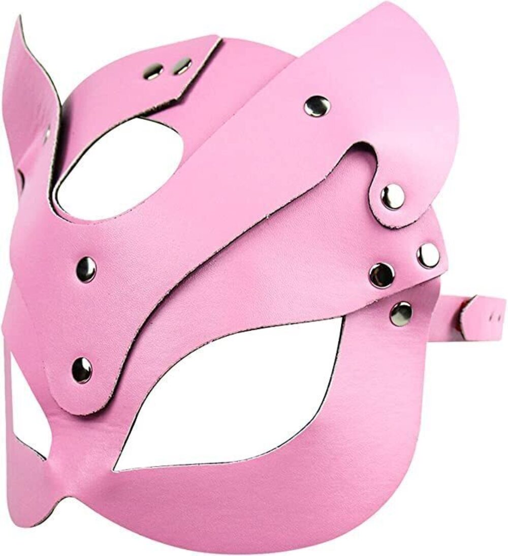 9179 Masquerade Leather Cat Mask Costume Animal Half Face Mask Cosplay